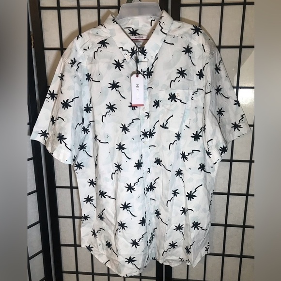 NWT NIXON men’s white print XXL button down shirt - Picture 1 of 4